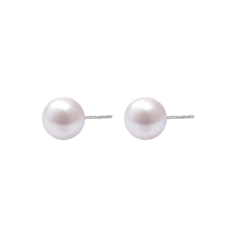 Designer Natural Pearl Stud Earrings in 925 Silver