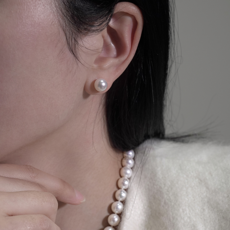 Minimalist French Style Natural Pearl Stud Earrings