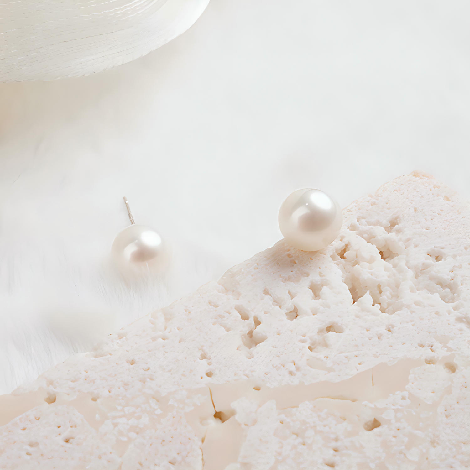 Minimalist French Style Natural Pearl Stud Earrings