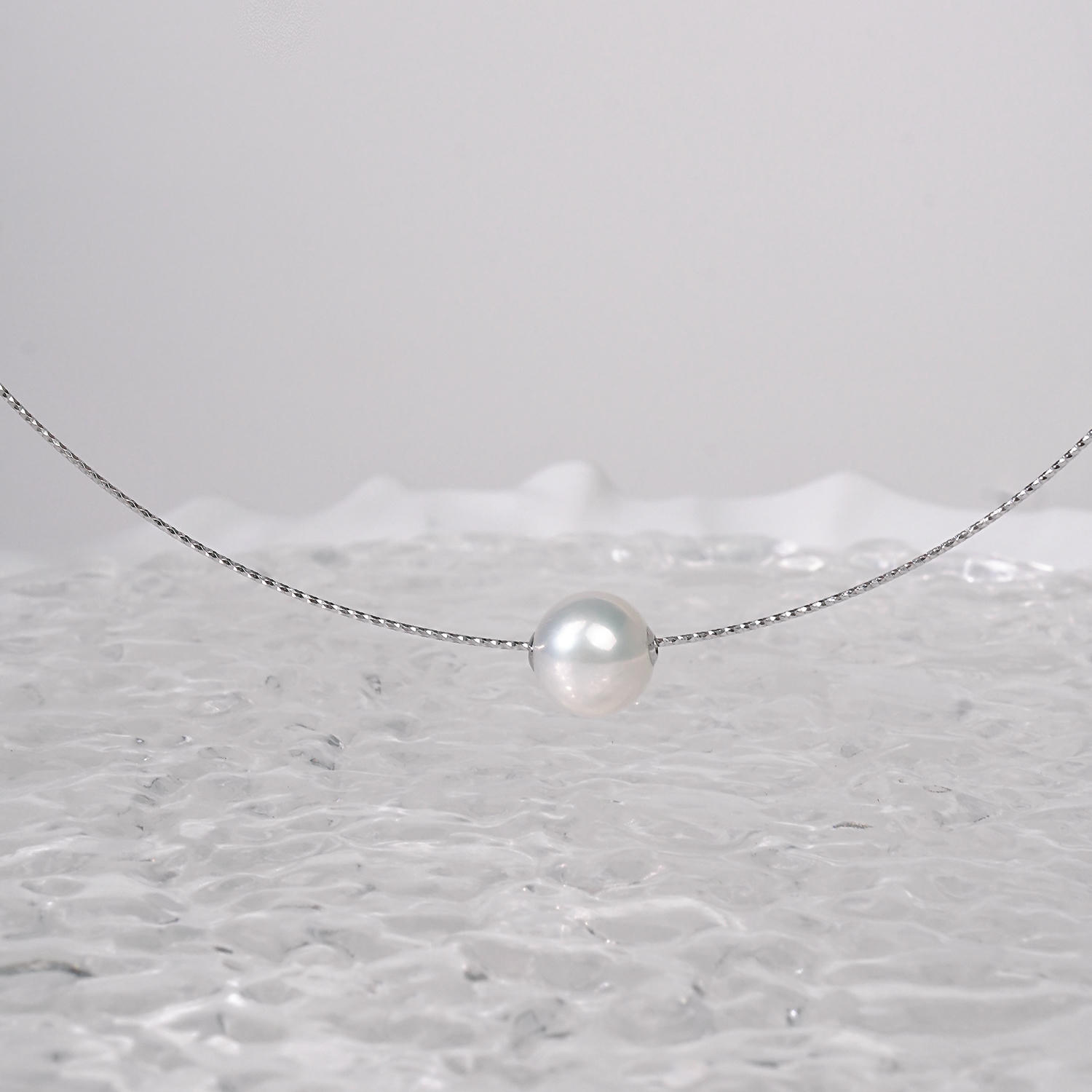 Akoya Pearl Necklace, Minimal Elegant Designer Style