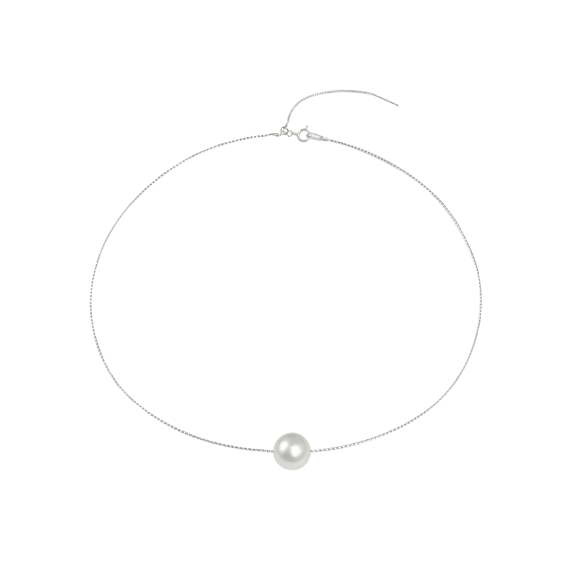 Minimalist Elegant Sea Pearl Necklace in Sterling Silver