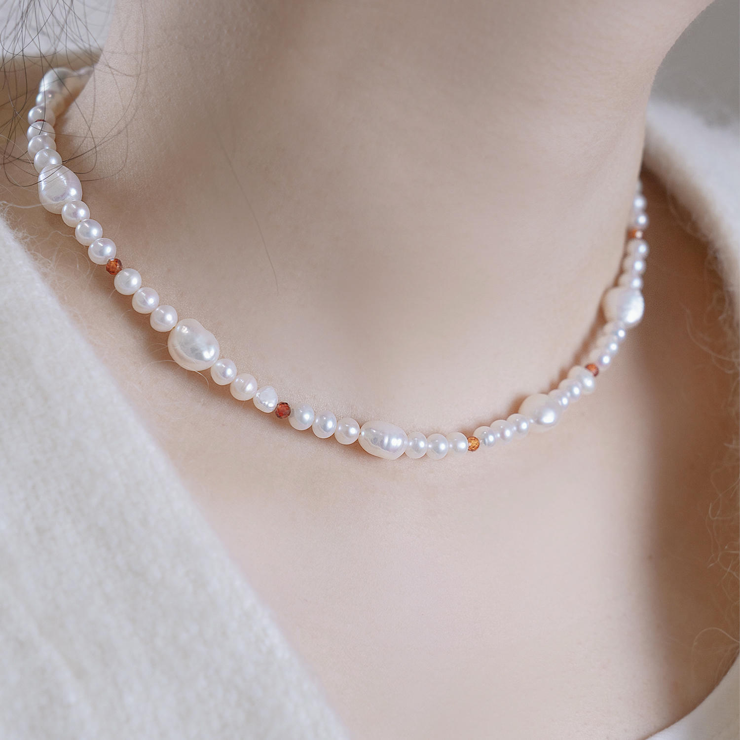 French Baroque Pearl & Crystal Elegant Necklace