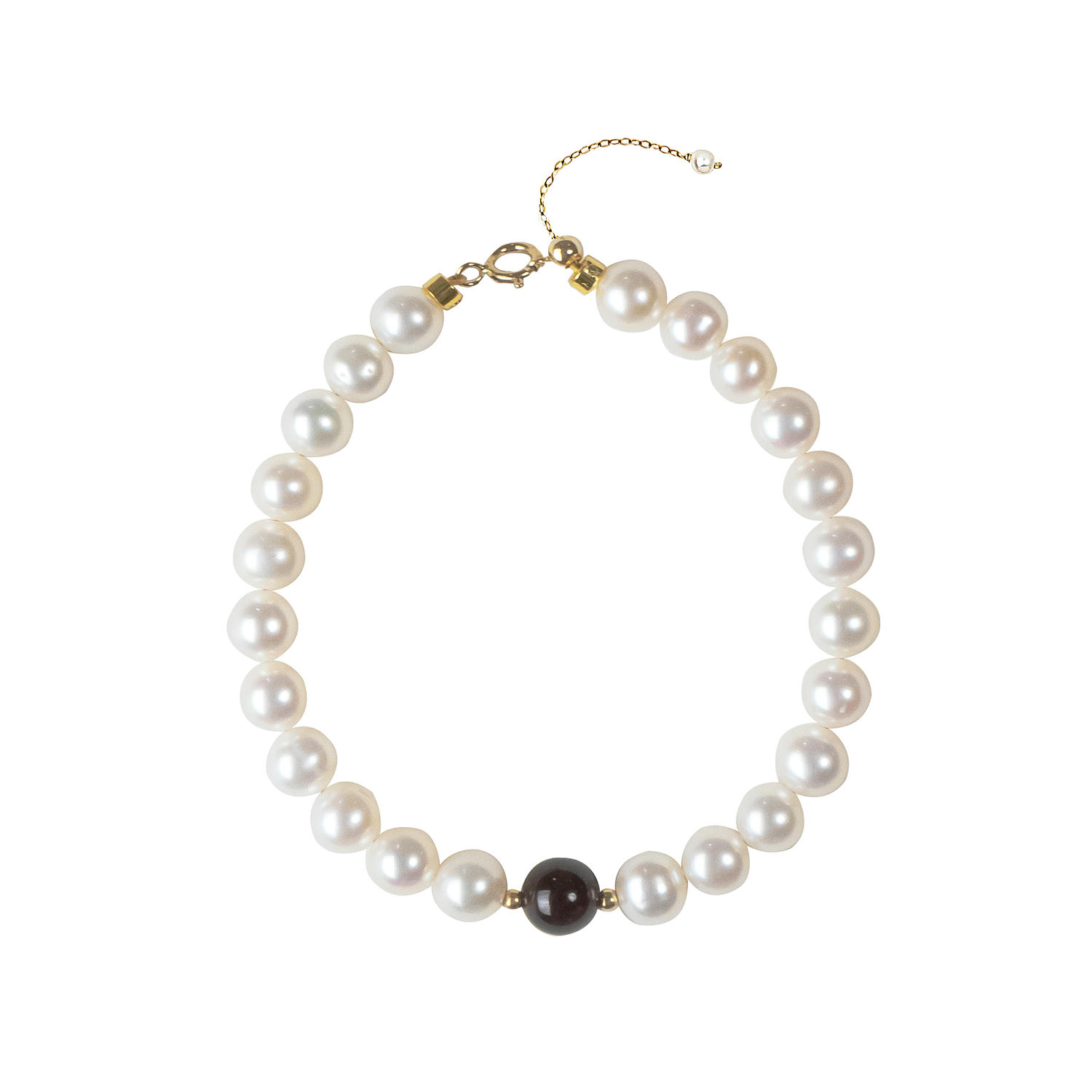 Freshwater Pearl Necklace with Crystal Modern Elegance
