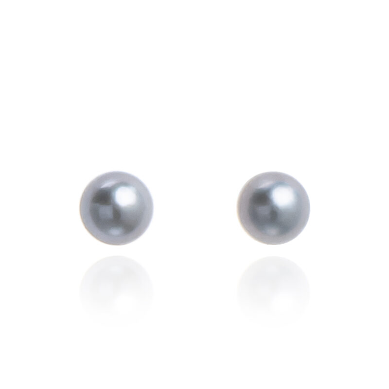 Grey Akoya Pearl Minimalist Elegant Designer Earrings