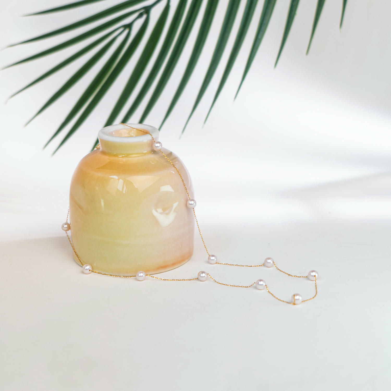 French Minimalist Natural Pearl Gold Chain Necklace