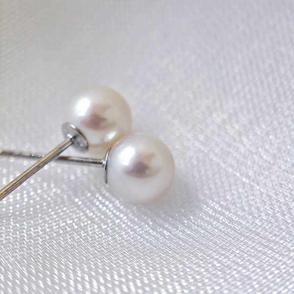 Minimalist Pearl Stud Earrings in Sterling Silver