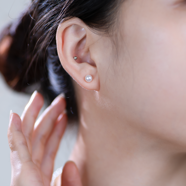 Minimalist French Style Natural Pearl Stud Earrings