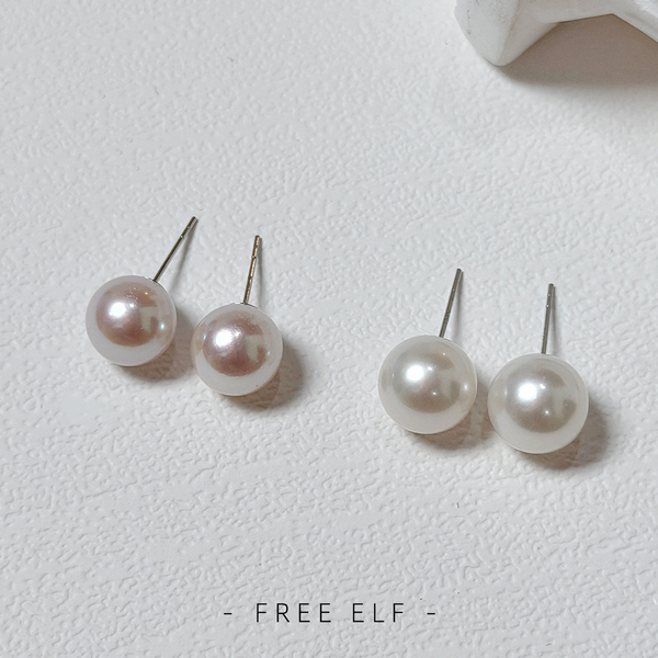 High Quality Pearl Stud Earrings Elegant French Style