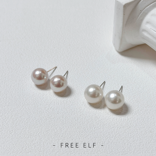 Minimalist French Style Natural Pearl Stud Earrings