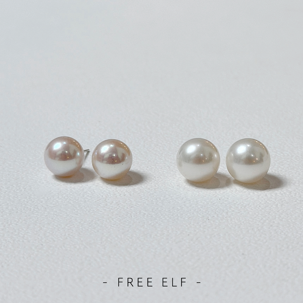 High Luster Natural Pearl Stud Earrings Elegant Design