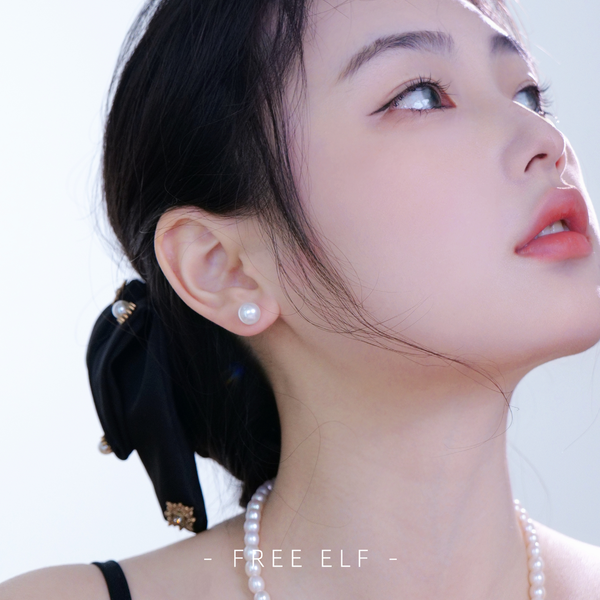 Natural Pearl Necklace & Stud Set Elegant French Style