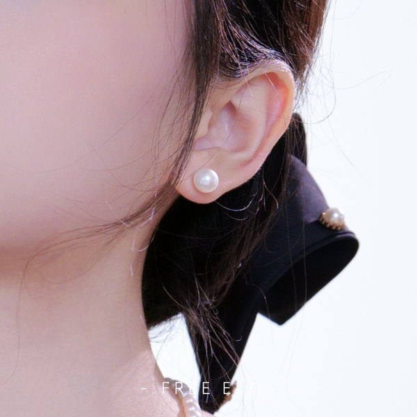 Elegant Natural Pearl Stud Earrings, Minimal Luxury