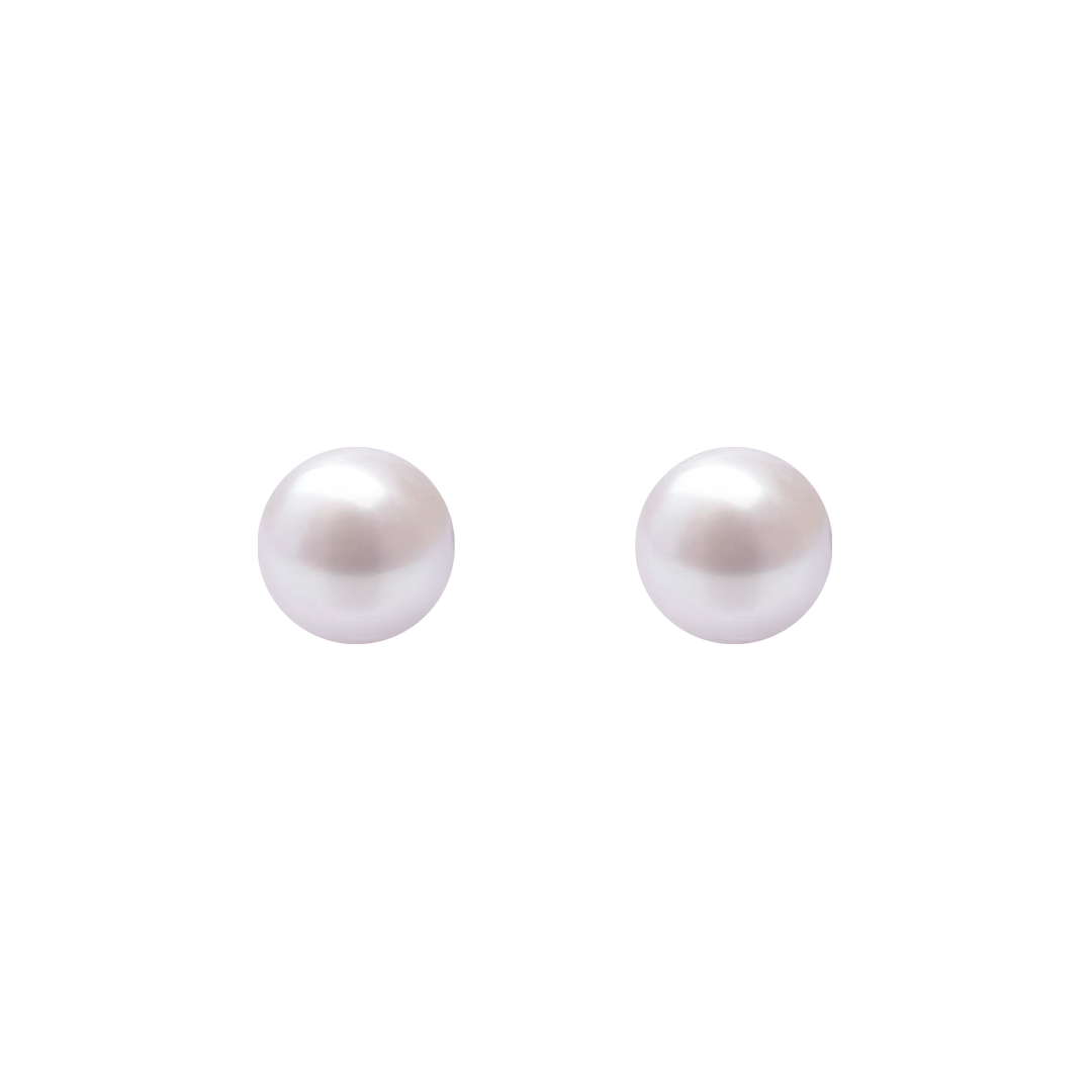Akoya Style Seawater Pearl Stud Earrings Elegant Minimal Design