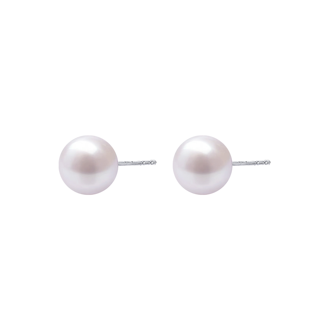 Natural Pearl Stud Earrings Elegant Minimal French Style