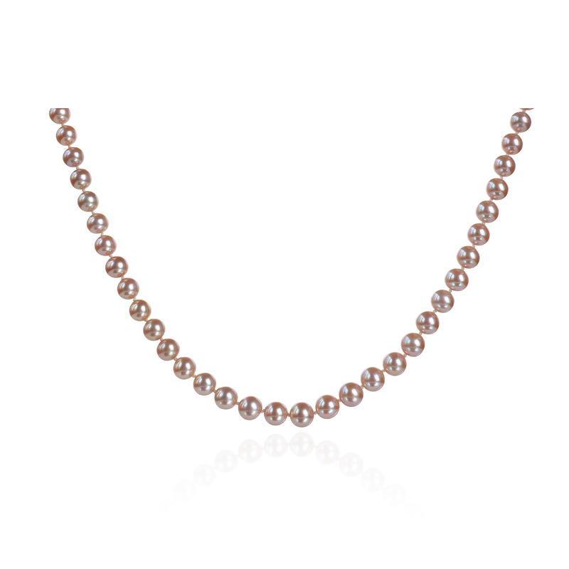 Freshwater Pearl Necklace in Pink Purple Elegant Style