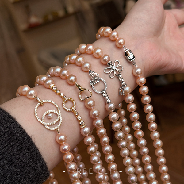 French Elegant Freshwater Pearl Necklace with Zircon