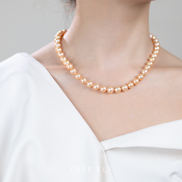 Champagne Freshwater Pearl Necklace French Style