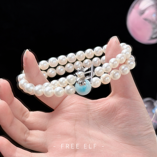 French Vintage Freshwater Pearl Double Bracelet