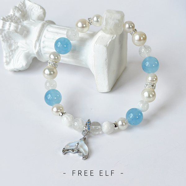 Freshwater Pearl & Crystal Bracelet Elegant Ocean Style