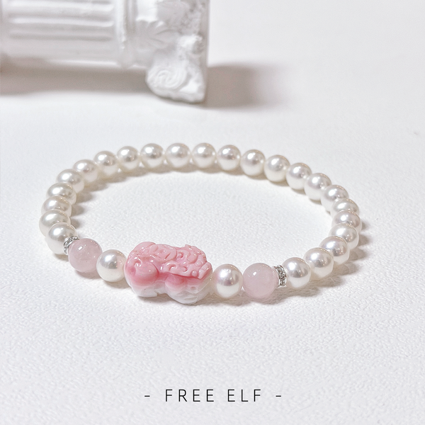 Freshwater Pearl & Pink Crystal Bracelet, Elegant Luxe