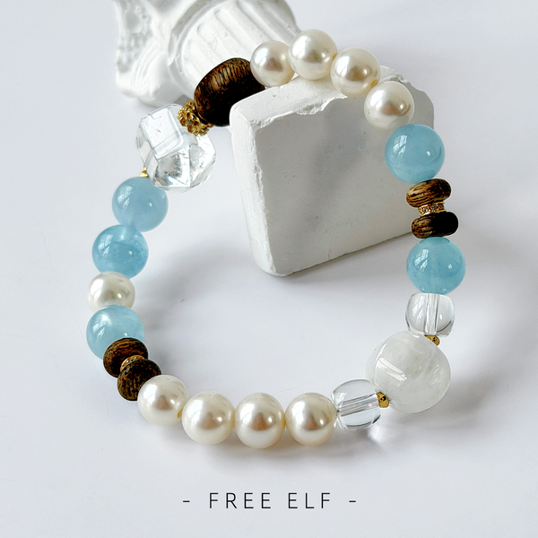 Freshwater Pearl & Crystal Bracelet, Elegant Modern Style