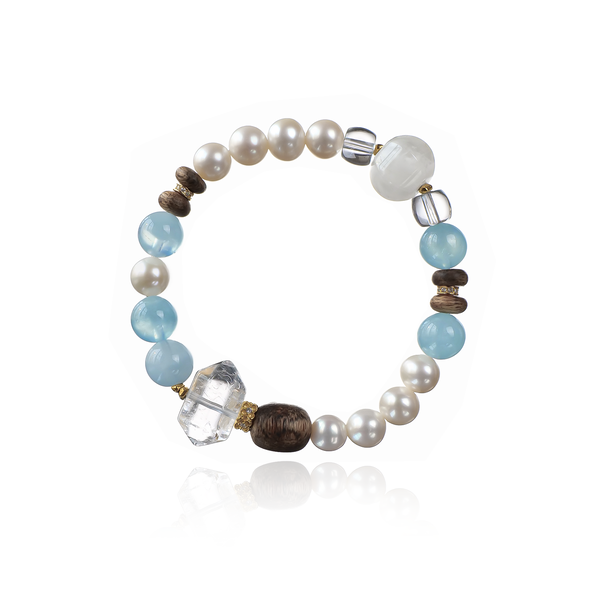 Freshwater Pearl & Crystal Zen Elegant Bracelet