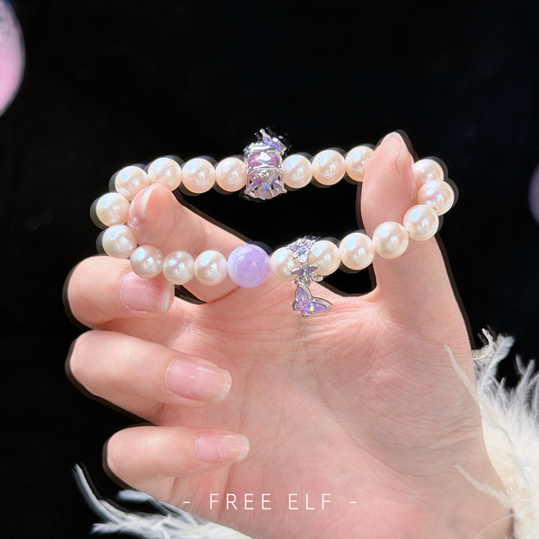 Freshwater Pearl Amethyst S925 Silver Elegant Bracelet