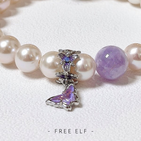 French Elegant Pearl & Crystal Bracelet, Designer Style