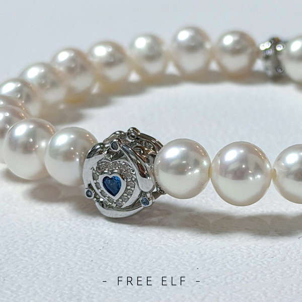 French Elegant Pearl & Crystal Bracelet in 925 Silver