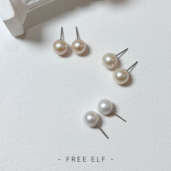 Elegant Minimal Pearl Stud Earrings, Designer Luxury