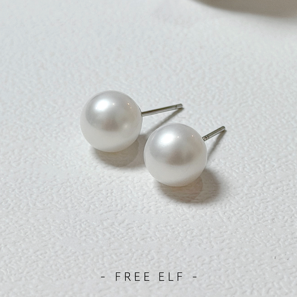 Minimal Elegant Freshwater Pearl Earrings in S925 Silver
