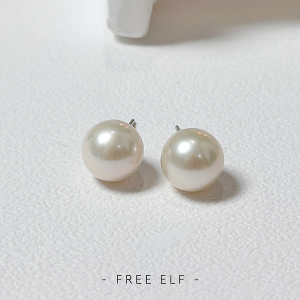 Akoya Style Seawater Pearl Stud Earrings Elegant